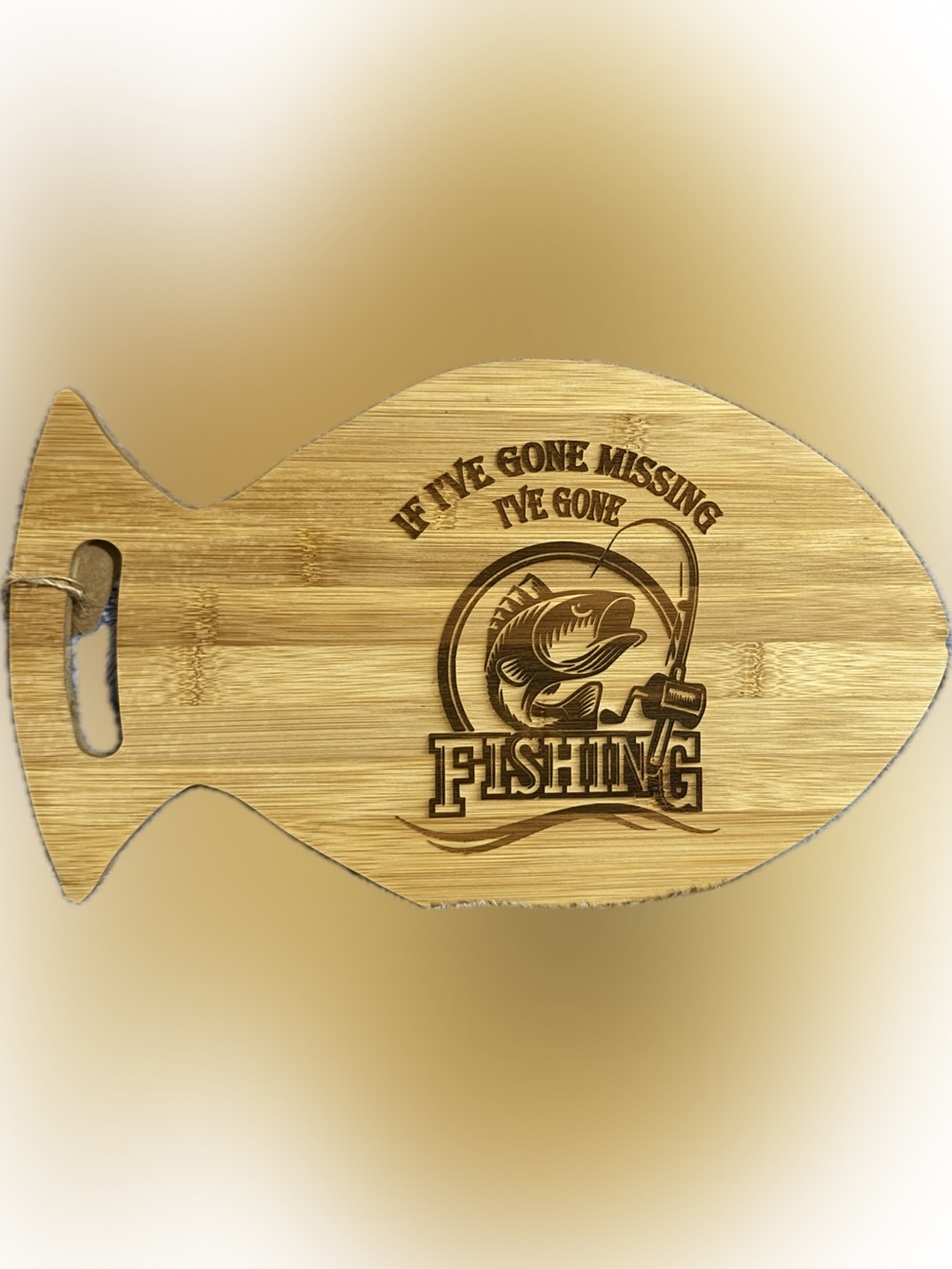 Fishing Bamboo Serving Board - Natural Wood